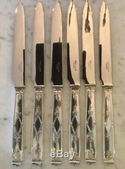 Christofle Malmaison Silverplate Set of 6 Dinner Knives 1920s Pattern