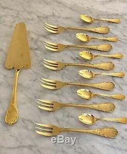 Christofle Marly 24k Goldplated Dessert/coffee Set For 6