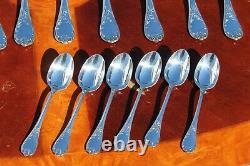 Christofle Marly Silver Plated 24 Pieces Flatware Set in Six Settings