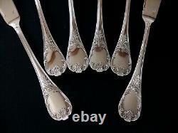 Christofle Marly Silver Plated 6 Fish Knives Set Christofle Marly Flatware