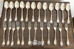 Christofle Marly Silver Plated Flatware Set 49 Pcs 12 People Excellent