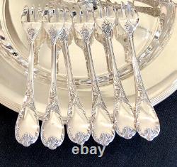 Christofle Marly Silver Plated Set Of Pastery/pie Forks 12 Pcs Org Box