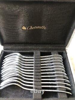Christofle Marly Silver Plated Set Of Pastery/pie Forks 12 Pcs Org Box