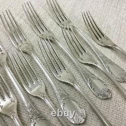 Christofle Marly Silver Plated Table Forks Cutlery Set of 12 French Louis XV