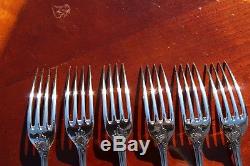Christofle Marly Silver plated Dessert or Luncheon Forks Set of Six