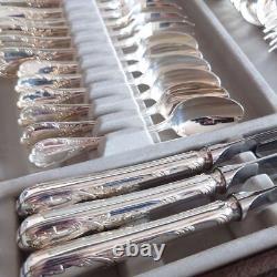 Christofle Marly Silverplate Flatware Set 30pcs in Case from JP Used