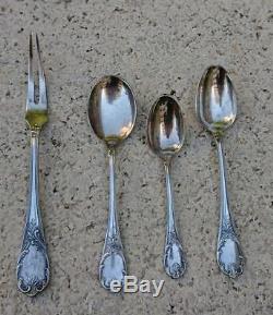 Christofle Marly Silverplate Flatware Set For 4,48 Pieces France