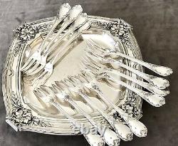 Christofle Marly Silverplated Dessert/ Pastry Forks Set 12 Pc Excellent