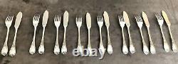 Christofle Marly Silverplated Fish Set 16 Pcs For 8 People Excellent