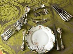 Christofle Marly Silverplated Flatware Dinner Set 30 Pcs For 6 People Orig Box