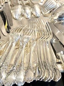 Christofle Marly Silverplated Flatware Set 72 Pc/12 People Excellent In Org Box