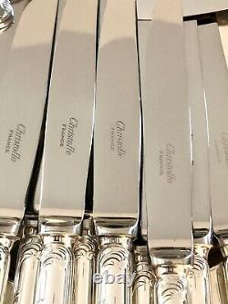 Christofle Marly Silverplated Flatware Set 73 Pc/12 People Excellent In Org Box