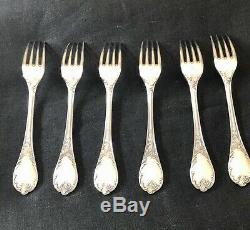 Christofle Marly Silverplated Large Forks Set Of 6