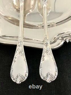 Christofle Marly Silverplated Large Service Set 2 Pcs Fork & Spoon