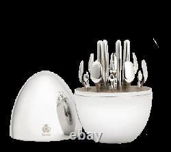 Christofle Mood Party Silver Plate 25-piece Set W Egg Capsule #0065599 Brand Nib