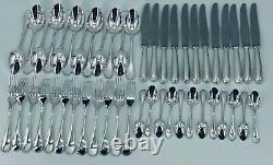 Christofle PERLES Flatware Table Dinner set Silver plate 48 pcs 12 Pers BOX TOP