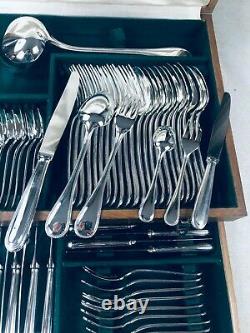 Christofle PERLES Flatware Table Dinner set Silver plate 73 pcs 12 Pers BOX TOP