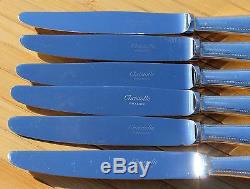 Christofle PERLES Silver Plated Dessert Cheese Salad Knives Set of 6 (7 3/4 in)