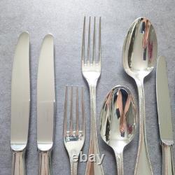 Christofle Perles 12pcs Silverplate Flatware Knife Fork Spoon Excellent