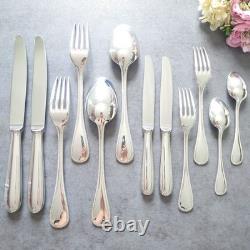Christofle Perles 12pcs Silverplate Flatware Knife Fork Spoon Excellent