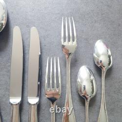 Christofle Perles 12pcs Silverplate Flatware Knife Fork Spoon Excellent