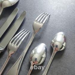 Christofle Perles 12pcs Silverplate Flatware Knife Fork Spoon Excellent