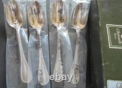 Christofle Perles Series Coffee spoon set of 4 Sterling Silver withBox France