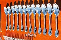 Christofle Port Royal Silver Plated Complete Flatware 60 Pieces Set for 12