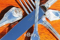 Christofle Port Royal Silver Plated Complete Flatware 60 Pieces Set for 12