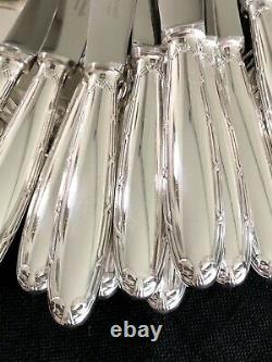 Christofle Rubans Ribbons Silverplated Flatware Set 73 Pc/12 People'excellent