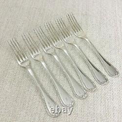 Christofle Rubans Silver Plated Cutlery Large Table Forks Set of 6 Ribbon Edge