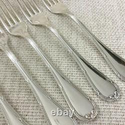 Christofle Rubans Silver Plated Cutlery Large Table Forks Set of 6 Ribbon Edge