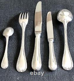 Christofle Rubans Silver Plated Flatware Dinner Set 60 Pcs / 12 People