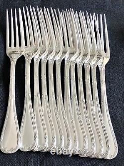 Christofle Rubans Silver Plated Flatware Dinner Set 60 Pcs / 12 People