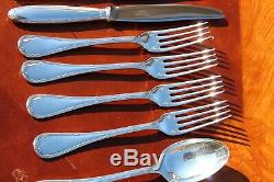 Christofle Rubans Silver plated Flatware 16 Pcs Set in Four Settings
