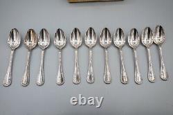 Christofle Rubans Silverplate Demitasse Spoons Set of 11 in Box