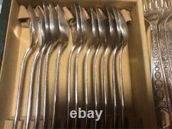 Christofle Set of 38 Spoons / Forks / Soup ladle Silver Color Cutlery Set withBox