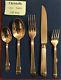 Christofle Silver Flatware Aria 5 pc Place Setting Gold Accents Piece Plate