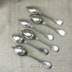 Christofle Silver Plate Cutlery Large Table Spoons Set Antique Silverware CHINON