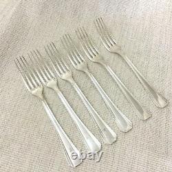 Christofle Silver Plate Cutlery Set BOREAL Large Table Forks French Art Deco