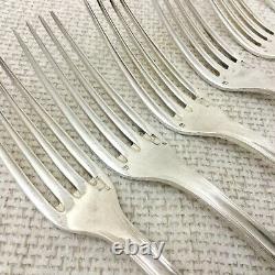 Christofle Silver Plate Cutlery Set BOREAL Large Table Forks French Art Deco