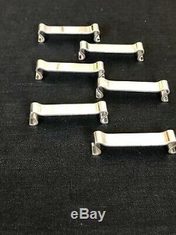 Christofle Silver Plated Art Deco Modernist Set Of 6 Knife Rest By Luc Lanel