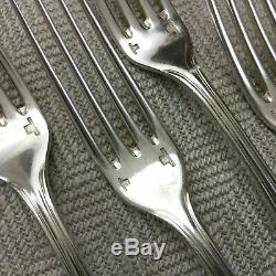 Christofle Silver Plated Cutlery Large Table Forks Set of 6 ALBI French Flatware