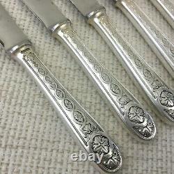 Christofle Silver Plated Cutlery Table Knives Set VILLEROY Vintage French
