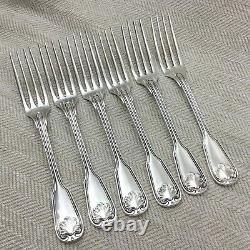 Christofle Silver Plated Cutlery Vendome Arcantia Large Table Forks Set of 6