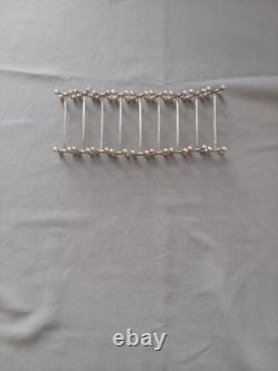 Christofle Silver Plated Set of 9Knife Rests Atomic Four Sided Ball Designs