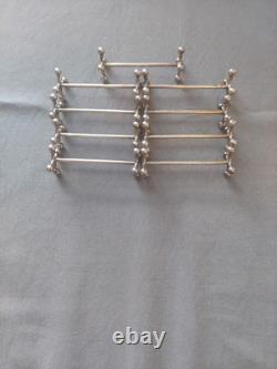 Christofle Silver Plated Set of 9Knife Rests Atomic Four Sided Ball Designs