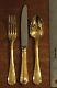 Christofle Silver Spatour Gold Three Piece Set Dinner Fork Knife Oval Soup Spoon