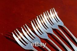 Christofle Spatours Silver Plated Cake Pastry Forks Set of Six