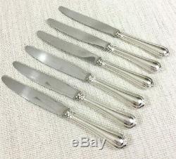 Christofle Spatours Silver Plated Cutlery Large Table Knives Set of 6 Flatware